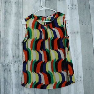 Calvin Klein | Women Color Block Sleeveless Blouse